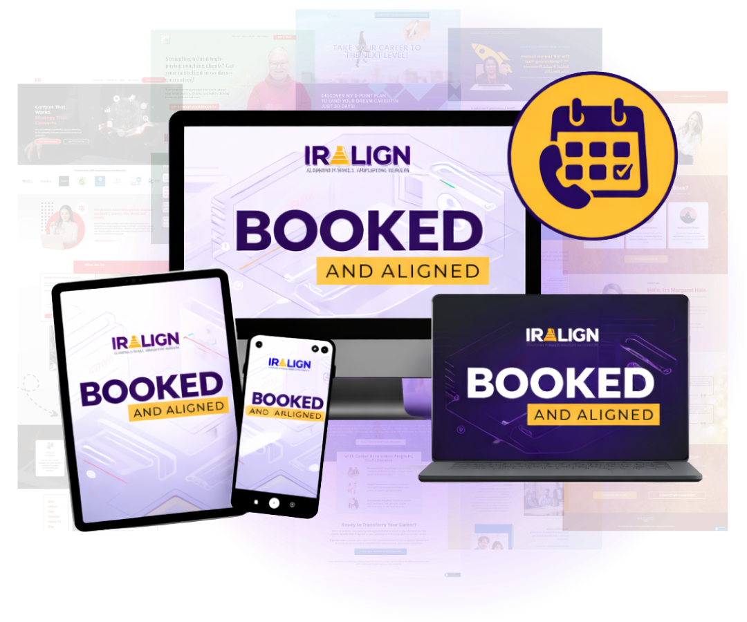 The Booked & Aligned Engine mockup